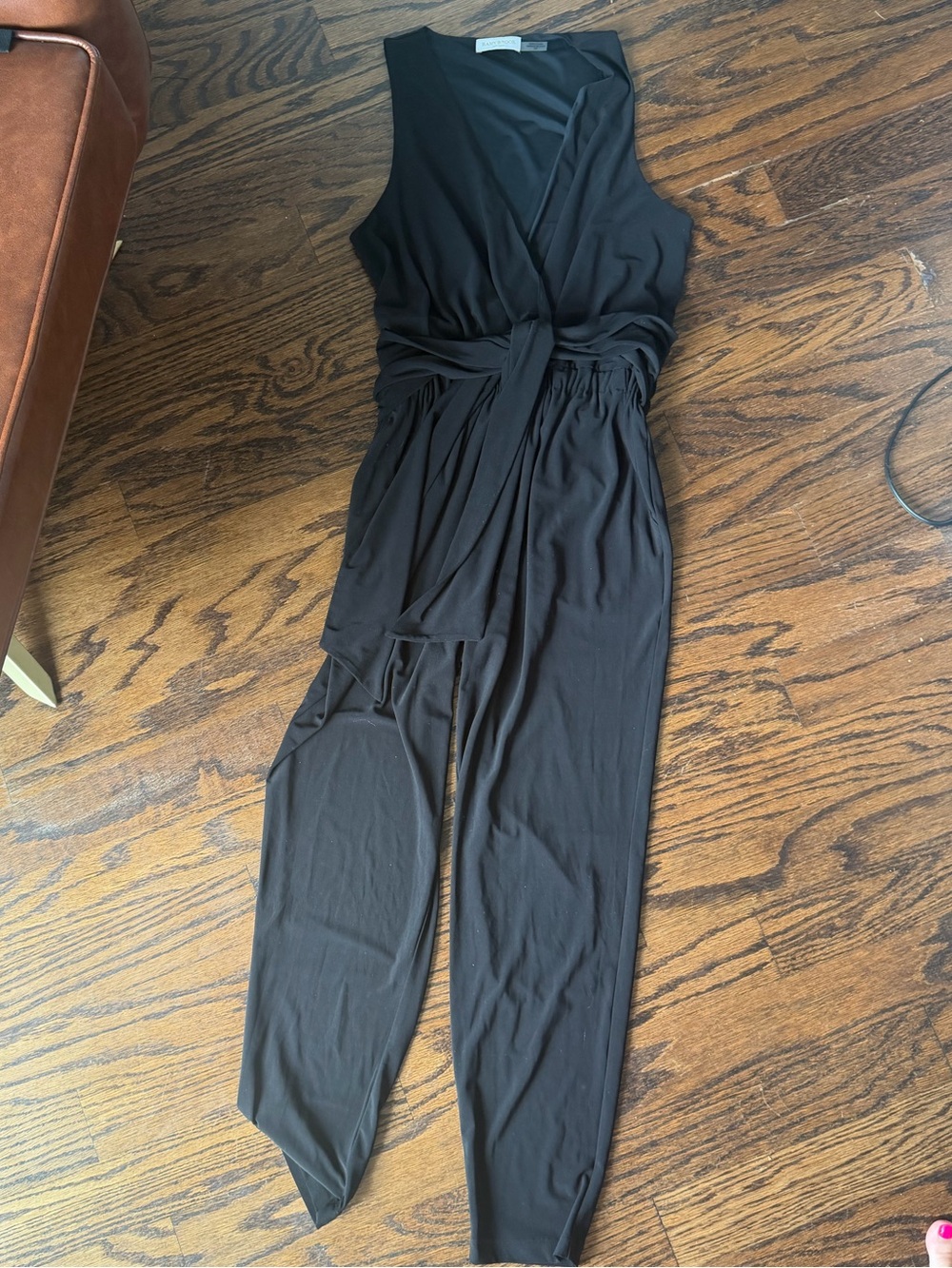 Ramy Brook Black Sleeveless Wrap-Front Jumpsuit